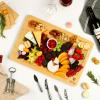 imageROYAL CRAFT WOOD Bamboo Charcuterie Boards  Cheese Board Set with 2 Sauce Bowls 4 Knives  Unique Charcuterie Board ampamp Serving Tray  House Warming Gifts New Home GiftsRectangular 18 x 12