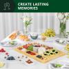 imageROYAL CRAFT WOOD Bamboo Charcuterie Boards  Cheese Board Set with 2 Sauce Bowls 4 Knives  Unique Charcuterie Board ampamp Serving Tray  House Warming Gifts New Home GiftsRectangular 18 x 12
