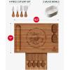 imageROYAL CRAFT WOOD Bamboo Charcuterie Boards  Cheese Board Set with 2 Sauce Bowls 4 Knives  Unique Charcuterie Board ampamp Serving Tray  House Warming Gifts New Home GiftsBrown With Bowls