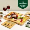 imageROYAL CRAFT WOOD Bamboo Charcuterie Boards  Cheese Board Set with 2 Sauce Bowls 4 Knives  Unique Charcuterie Board ampamp Serving Tray  House Warming Gifts New Home GiftsWithout Side Trays