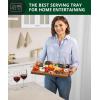 imageROYAL CRAFT WOOD Bamboo Charcuterie Boards  Cheese Board Set with 2 Sauce Bowls 4 Knives  Unique Charcuterie Board ampamp Serving Tray  House Warming Gifts New Home GiftsBrown With Bowls