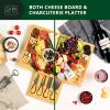 imageROYAL CRAFT WOOD Bamboo Charcuterie Boards  Cheese Board Set with 2 Sauce Bowls 4 Knives  Unique Charcuterie Board ampamp Serving Tray  House Warming Gifts New Home GiftsWithout Bowls
