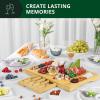 imageROYAL CRAFT WOOD Bamboo Charcuterie Boards  Cheese Board Set with 2 Sauce Bowls 4 Knives  Unique Charcuterie Board ampamp Serving Tray  House Warming Gifts New Home GiftsWithout Bowls