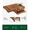imageROYAL CRAFT WOOD Bamboo Charcuterie Boards  Cheese Board Set with 2 Sauce Bowls 4 Knives  Unique Charcuterie Board ampamp Serving Tray  House Warming Gifts New Home GiftsBrown With Bowls