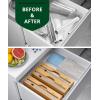 imageROYAL CRAFT WOOD Bamboo Kitchen Foil and Plastic Wrap Organizer for Drawer with Cutter 2SlotsWrap Organizer  2slots