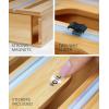 imageROYAL CRAFT WOOD Bamboo Kitchen Foil and Plastic Wrap Organizer for Drawer with Cutter 2SlotsWrap Organizer  2slots