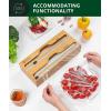 imageROYAL CRAFT WOOD Bamboo Kitchen Foil and Plastic Wrap Organizer for Drawer with Cutter 2SlotsWrap Organizer  2slots
