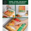 imageROYAL CRAFT WOOD Bamboo Kitchen Foil and Plastic Wrap Organizer for Drawer with Cutter 2SlotsZiplock Bag Organizer