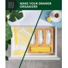imageROYAL CRAFT WOOD Bamboo Kitchen Foil and Plastic Wrap Organizer for Drawer with Cutter 2SlotsZiplock Bag Organizer