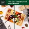 imageROYAL CRAFT WOOD Charcuterie and Cheese Board  Large Bamboo Cheese Board  Serving Tray Platter  House Warming Gifts New Home Gifts for Dad Fathers Day Dad Gifts from Daughter Son Wife  155quotx10quotRectangular 155 x 10