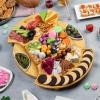 imageROYAL CRAFT WOOD Charcuterie and Cheese Board  Large Bamboo Cheese Board  Serving Tray Platter  House Warming Gifts New Home Gifts for Dad Fathers Day Dad Gifts from Daughter Son Wife  155quotx10quotRound Expandable