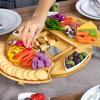 imageROYAL CRAFT WOOD Charcuterie and Cheese Board  Large Bamboo Cheese Board  Serving Tray Platter  House Warming Gifts New Home Gifts for Dad Fathers Day Dad Gifts from Daughter Son Wife  155quotx10quotRound Expandable