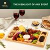 imageROYAL CRAFT WOOD Charcuterie and Cheese Board  Large Bamboo Cheese Board  Serving Tray Platter  House Warming Gifts New Home Gifts for Dad Fathers Day Dad Gifts from Daughter Son Wife  155quotx10quotRectangular 155 x 10