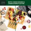 imageROYAL CRAFT WOOD Charcuterie and Cheese Board  Large Bamboo Cheese Board  Serving Tray Platter  House Warming Gifts New Home Gifts for Dad Fathers Day Dad Gifts from Daughter Son Wife  155quotx10quotWithout Bowls