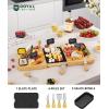 imageROYAL CRAFT WOOD Charcuterie and Cheese Board  Large Bamboo Cheese Board  Serving Tray Platter  House Warming Gifts New Home Gifts for Dad Fathers Day Dad Gifts from Daughter Son Wife  155quotx10quotRectangular Expandable