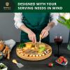 imageROYAL CRAFT WOOD Charcuterie and Cheese Board  Large Bamboo Cheese Board  Serving Tray Platter  House Warming Gifts New Home Gifts for Dad Fathers Day Dad Gifts from Daughter Son Wife  155quotx10quotRound NonExpandable