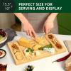 imageROYAL CRAFT WOOD Charcuterie and Cheese Board  Large Bamboo Cheese Board  Serving Tray Platter  House Warming Gifts New Home Gifts for Dad Fathers Day Dad Gifts from Daughter Son Wife  155quotx10quotRectangular 155 x 10