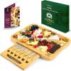 imageROYAL CRAFT WOOD Charcuterie and Cheese Board  Large Bamboo Cheese Board  Serving Tray Platter  House Warming Gifts New Home Gifts for Dad Fathers Day Dad Gifts from Daughter Son Wife  155quotx10quotWithout Side Trays