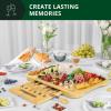 imageROYAL CRAFT WOOD Charcuterie and Cheese Board  Large Bamboo Cheese Board  Serving Tray Platter  House Warming Gifts New Home Gifts for Dad Fathers Day Dad Gifts from Daughter Son Wife  155quotx10quotWithout Side Trays