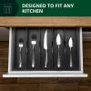 imageROYAL CRAFT WOOD Luxury Bamboo Kitchen Drawer Organizer  Silverware Organizer  Utensil Holder and Cutlery Tray with Grooved Drawer Dividers for Flatware and Kitchen Utensils 7 SlotBlack
