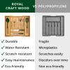 imageROYAL CRAFT WOOD Luxury Bamboo Kitchen Drawer Organizer  Silverware Organizer  Utensil Holder and Cutlery Tray with Grooved Drawer Dividers for Flatware and Kitchen Utensils 7 SlotNatural
