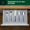 imageROYAL CRAFT WOOD Luxury Bamboo Kitchen Drawer Organizer  Silverware Organizer  Utensil Holder and Cutlery Tray with Grooved Drawer Dividers for Flatware and Kitchen Utensils 9 Slot BlackGray