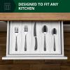 imageROYAL CRAFT WOOD Luxury Bamboo Kitchen Drawer Organizer  Silverware Organizer  Utensil Holder and Cutlery Tray with Grooved Drawer Dividers for Flatware and Kitchen Utensils 7 SlotWhite