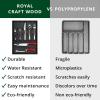 imageROYAL CRAFT WOOD Luxury Bamboo Kitchen Drawer Organizer  Silverware Organizer  Utensil Holder and Cutlery Tray with Grooved Drawer Dividers for Flatware and Kitchen Utensils 9 Slot BlackBlack