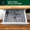 imageROYAL CRAFT WOOD Luxury Bamboo Kitchen Drawer Organizer  Silverware Organizer  Utensil Holder and Cutlery Tray with Grooved Drawer Dividers for Flatware and Kitchen Utensils 9 Slot BlackGray