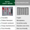 imageROYAL CRAFT WOOD Luxury Bamboo Kitchen Drawer Organizer  Silverware Organizer  Utensil Holder and Cutlery Tray with Grooved Drawer Dividers for Flatware and Kitchen Utensils 9 Slot BlackGray