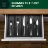 imageROYAL CRAFT WOOD Luxury Bamboo Kitchen Drawer Organizer  Silverware Organizer  Utensil Holder and Cutlery Tray with Grooved Drawer Dividers for Flatware and Kitchen Utensils 9 Slot BlackBlack