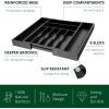 imageROYAL CRAFT WOOD Luxury Bamboo Kitchen Drawer Organizer  Silverware Organizer  Utensil Holder and Cutlery Tray with Grooved Drawer Dividers for Flatware and Kitchen Utensils 7 SlotBlack