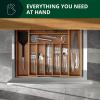 imageROYAL CRAFT WOOD Luxury Bamboo Kitchen Drawer Organizer  Silverware Organizer  Utensil Holder and Cutlery Tray with Grooved Drawer Dividers for Flatware and Kitchen Utensils 9 Slot BlackBrown Bamboo