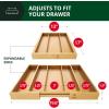 imageROYAL CRAFT WOOD Luxury Bamboo Kitchen Drawer Organizer  Silverware Organizer  Utensil Holder and Cutlery Tray with Grooved Drawer Dividers for Flatware and Kitchen Utensils 7 SlotNatural