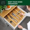 imageROYAL CRAFT WOOD Luxury Bamboo Kitchen Drawer Organizer  Silverware Organizer  Utensil Holder and Cutlery Tray with Grooved Drawer Dividers for Flatware and Kitchen Utensils 7 SlotNatural