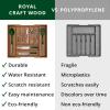 imageROYAL CRAFT WOOD Luxury Bamboo Kitchen Drawer Organizer  Silverware Organizer  Utensil Holder and Cutlery Tray with Grooved Drawer Dividers for Flatware and Kitchen Utensils 9 Slot BlackBrown Bamboo
