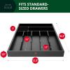 imageROYAL CRAFT WOOD Luxury Bamboo Kitchen Drawer Organizer  Silverware Organizer  Utensil Holder and Cutlery Tray with Grooved Drawer Dividers for Flatware and Kitchen Utensils 9 Slot BlackBlack