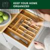 imageROYAL CRAFT WOOD Luxury Bamboo Kitchen Drawer Organizer  Silverware Organizer  Utensil Holder and Cutlery Tray with Grooved Drawer Dividers for Flatware and Kitchen Utensils 7 SlotNatural