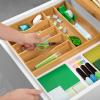 imageROYAL CRAFT WOOD Luxury Bamboo Kitchen Drawer Organizer  Silverware Organizer  Utensil Holder and Cutlery Tray with Grooved Drawer Dividers for Flatware and Kitchen Utensils 7 SlotNatural