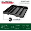 imageROYAL CRAFT WOOD Luxury Bamboo Kitchen Drawer Organizer  Silverware Organizer  Utensil Holder and Cutlery Tray with Grooved Drawer Dividers for Flatware and Kitchen Utensils 7 SlotBlack