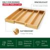 imageROYAL CRAFT WOOD Luxury Bamboo Kitchen Drawer Organizer  Silverware Organizer  Utensil Holder and Cutlery Tray with Grooved Drawer Dividers for Flatware and Kitchen Utensils 7 SlotNatural