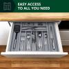 imageROYAL CRAFT WOOD Luxury Bamboo Kitchen Drawer Organizer  Silverware Organizer  Utensil Holder and Cutlery Tray with Grooved Drawer Dividers for Flatware and Kitchen Utensils 7 SlotGray