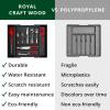 imageROYAL CRAFT WOOD Luxury Bamboo Kitchen Drawer Organizer  Silverware Organizer  Utensil Holder and Cutlery Tray with Grooved Drawer Dividers for Flatware and Kitchen Utensils 7 SlotBlack