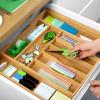 imageROYAL CRAFT WOOD Luxury Bamboo Kitchen Drawer Organizer  Silverware Organizer  Utensil Holder and Cutlery Tray with Grooved Drawer Dividers for Flatware and Kitchen Utensils 7 SlotNatural