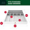 imageROYAL CRAFT WOOD Luxury Bamboo Kitchen Drawer Organizer  Silverware Organizer  Utensil Holder and Cutlery Tray with Grooved Drawer Dividers for Flatware and Kitchen Utensils 7 SlotWhite