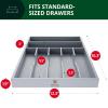 imageROYAL CRAFT WOOD Luxury Bamboo Kitchen Drawer Organizer  Silverware Organizer  Utensil Holder and Cutlery Tray with Grooved Drawer Dividers for Flatware and Kitchen Utensils 7 SlotGray