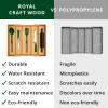 imageROYAL CRAFT WOOD Luxury Bamboo Kitchen Drawer Organizer  Silverware Organizer  Utensil Holder and Cutlery Tray with Grooved Drawer Dividers for Flatware and Kitchen Utensils 7 SlotNatural