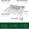 imageROYAL CRAFT WOOD Luxury Bamboo Kitchen Drawer Organizer  Silverware Organizer  Utensil Holder and Cutlery Tray with Grooved Drawer Dividers for Flatware and Kitchen Utensils 7 SlotWhite