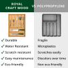 imageROYAL CRAFT WOOD Luxury Bamboo Kitchen Drawer Organizer  Silverware Organizer  Utensil Holder and Cutlery Tray with Grooved Drawer Dividers for Flatware and Kitchen Utensils 7 SlotNatural