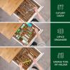 imageROYAL CRAFT WOOD Luxury Bamboo Kitchen Drawer Organizer  Silverware Organizer  Utensil Holder and Cutlery Tray with Grooved Drawer Dividers for Flatware and Kitchen Utensils 9 Slot BlackBrown Bamboo